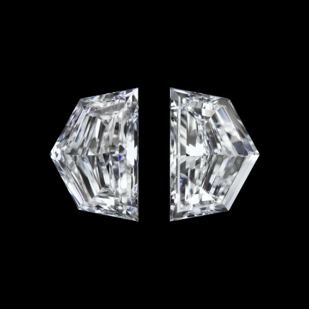 0.52ct D-E VS2-SI1 CADILLAC CUT DIAMOND PAIR EPAULETTE ACCENT STONES 1/2 CARAT