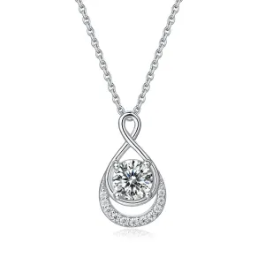 1 Ct Moissanite Diamond Infinity Pendant Necklace 925 Sterling Silver MXFN8150