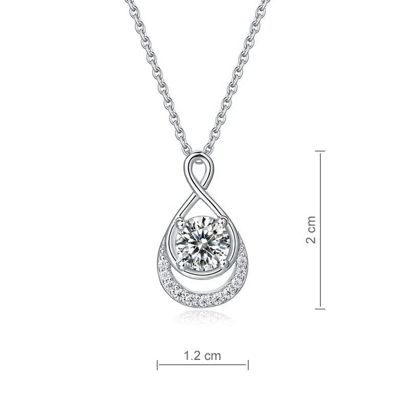 1 Ct Moissanite Diamond Infinity Pendant Necklace 925 Sterling Silver MXFN8150