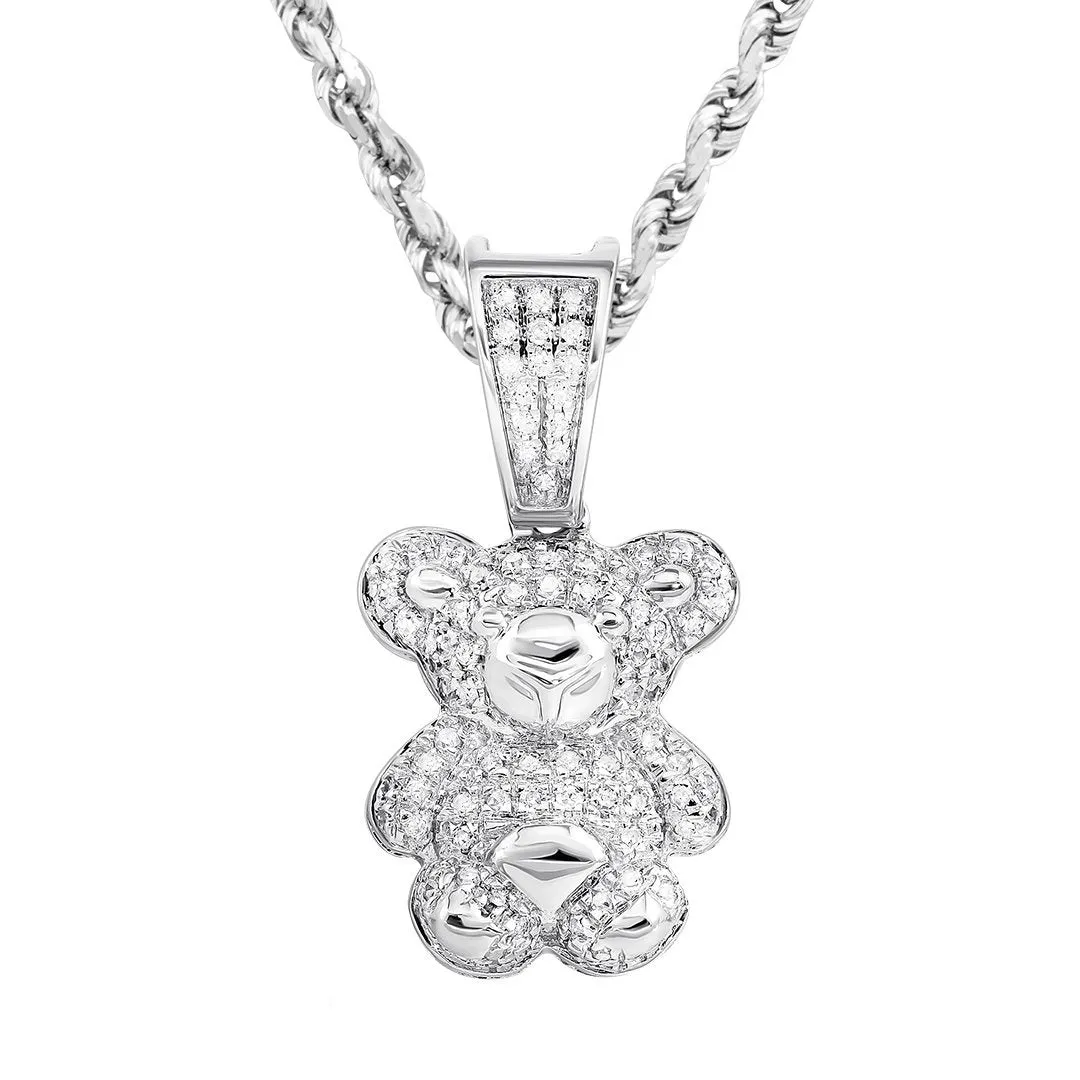 10K Yellow Gold Diamond Panda Pendant 0.50 Ctw