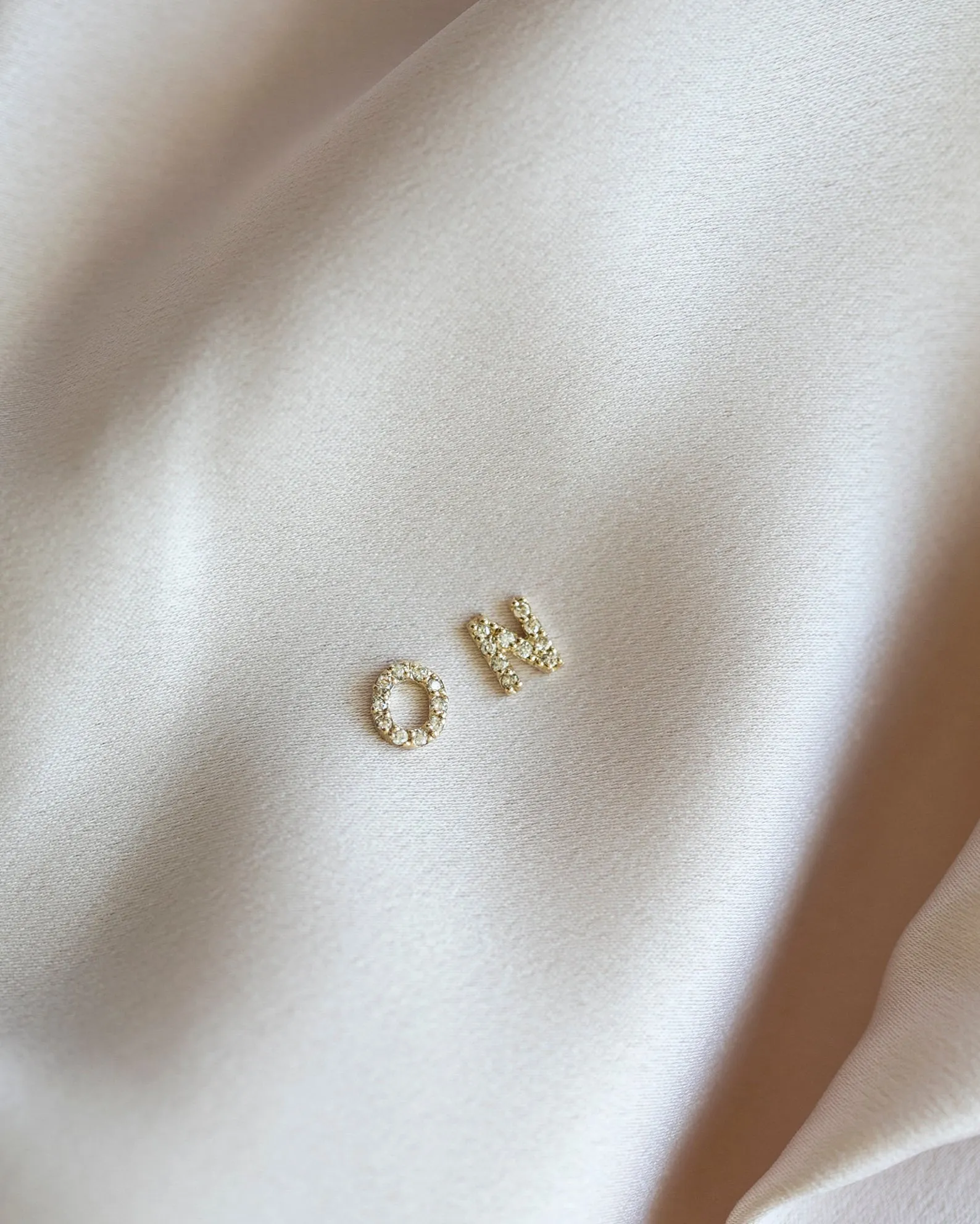 14k Diamond Letter stud Earrings