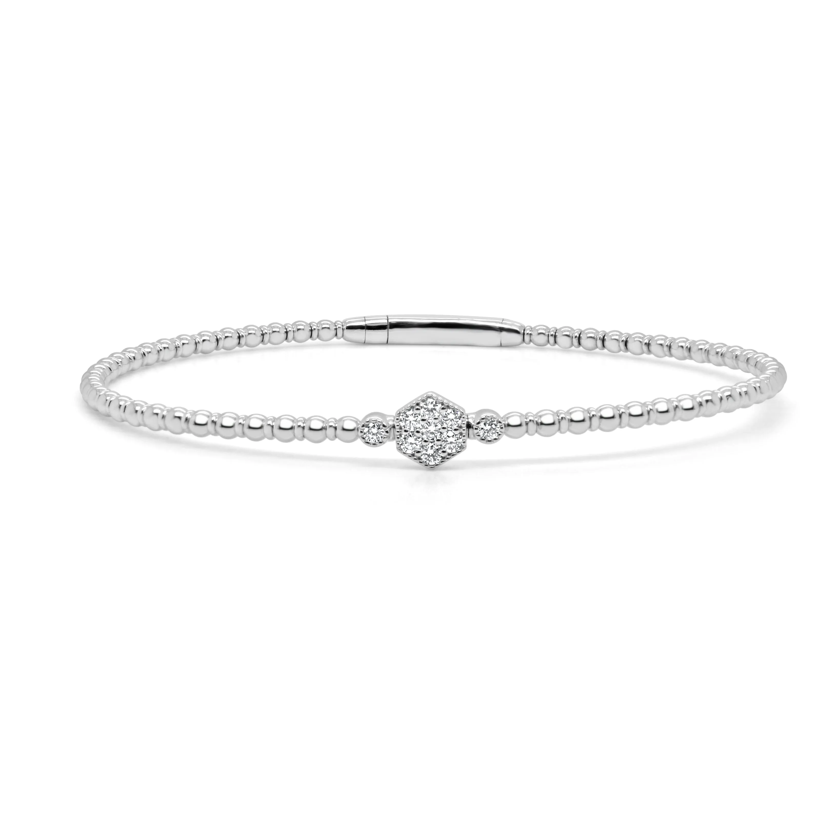 14K Gold & Diamond Flexible Bangle - 0.18ct