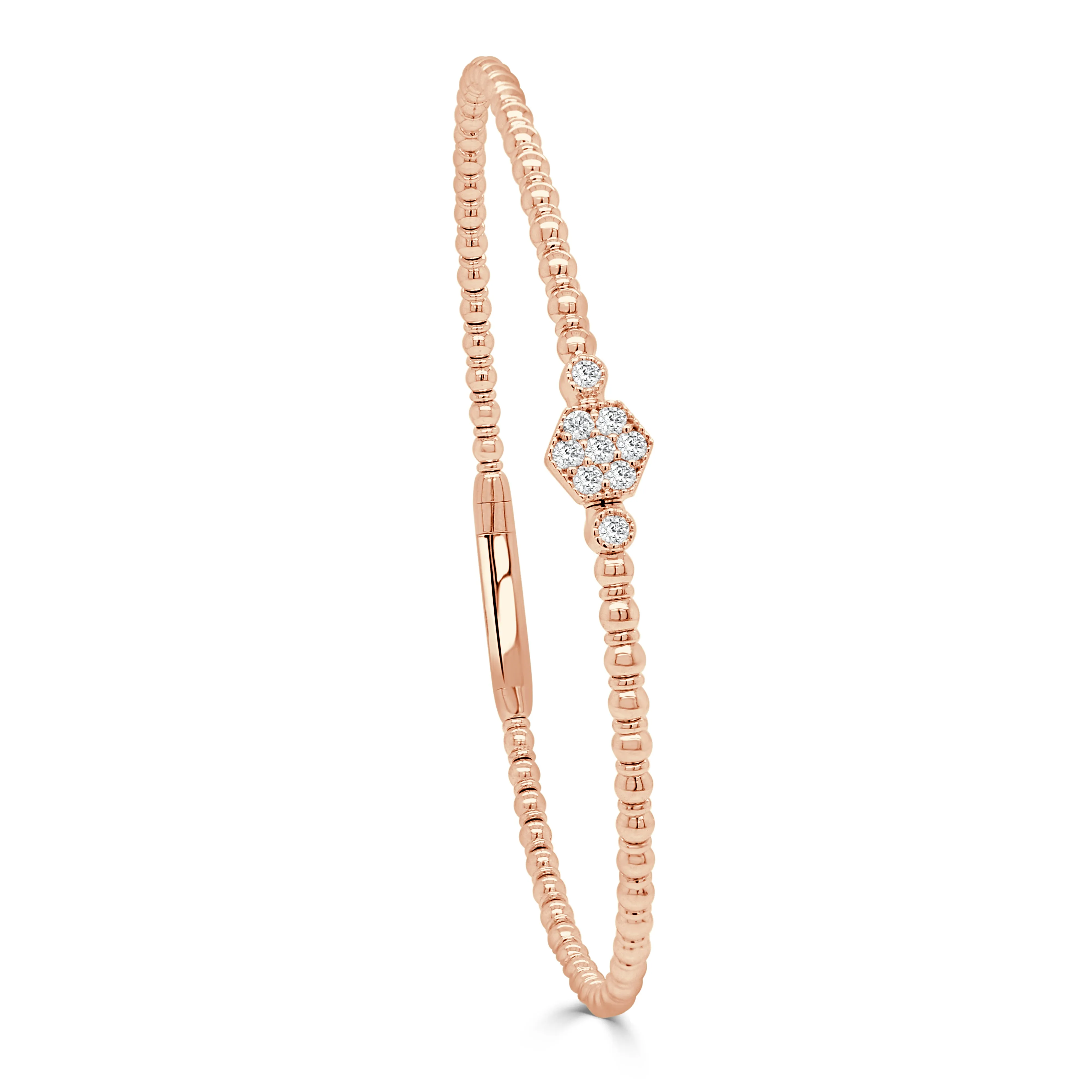 14K Gold & Diamond Flexible Bangle - 0.18ct