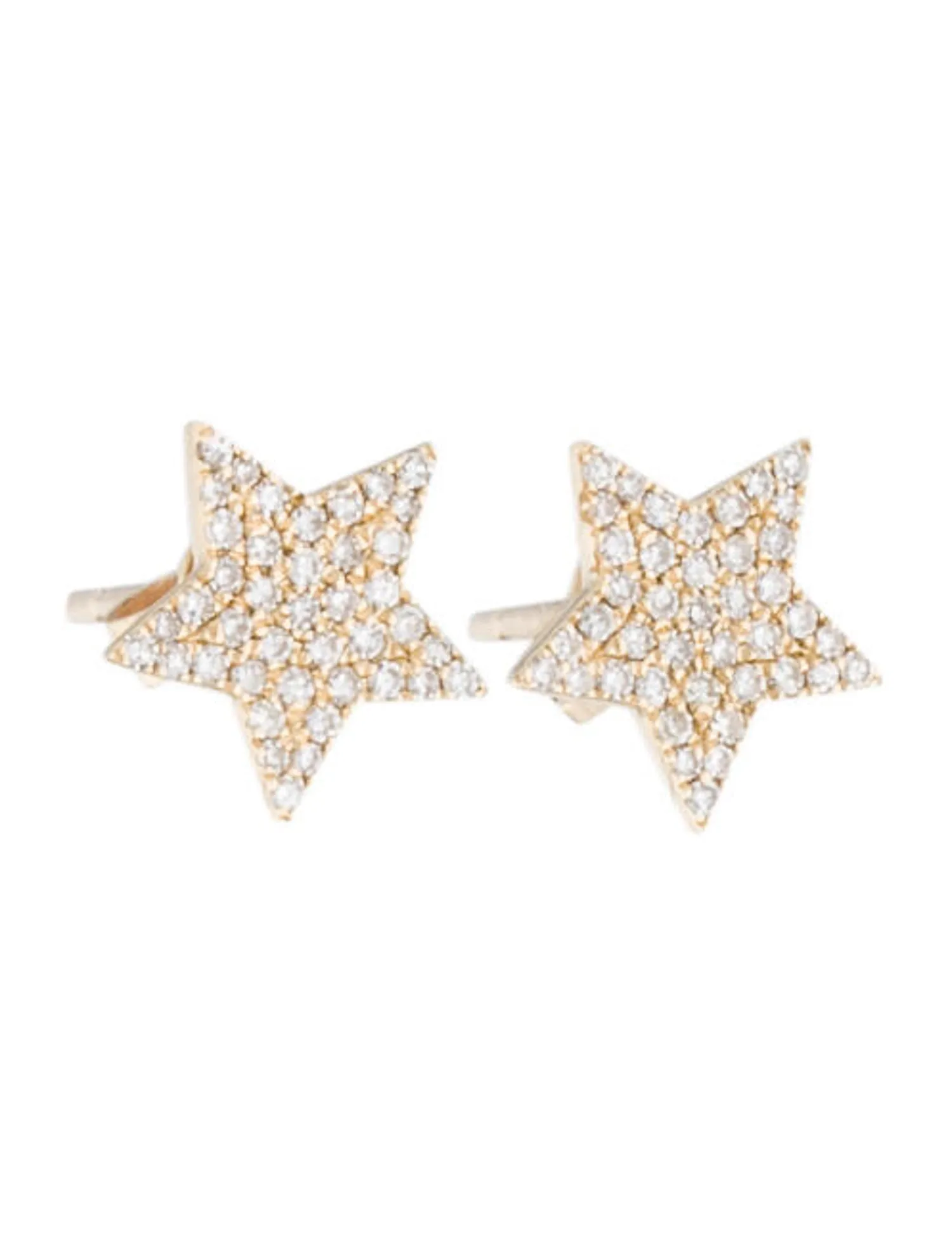 14k Gold & Diamond Star Earrings - 0.20ct