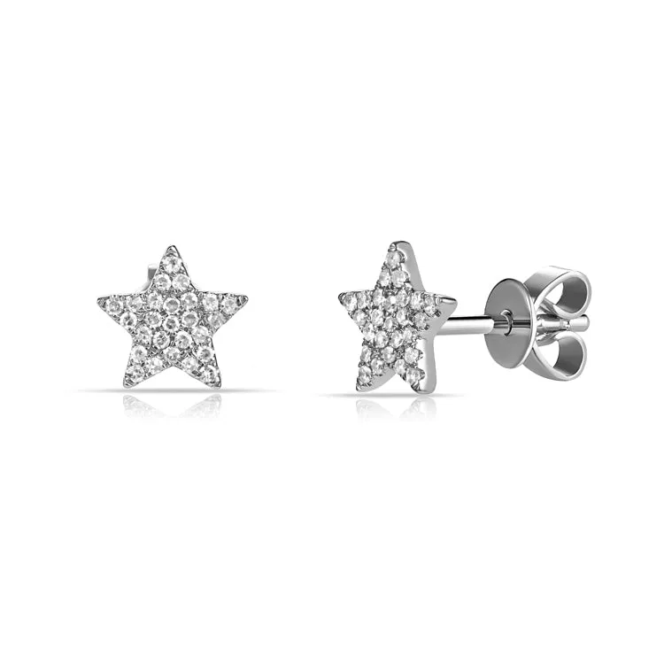 14k Gold & Diamond Star Earrings - 0.20ct