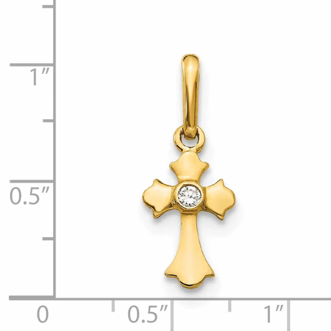 14k Madi K CZ Childrens Cross Pendant