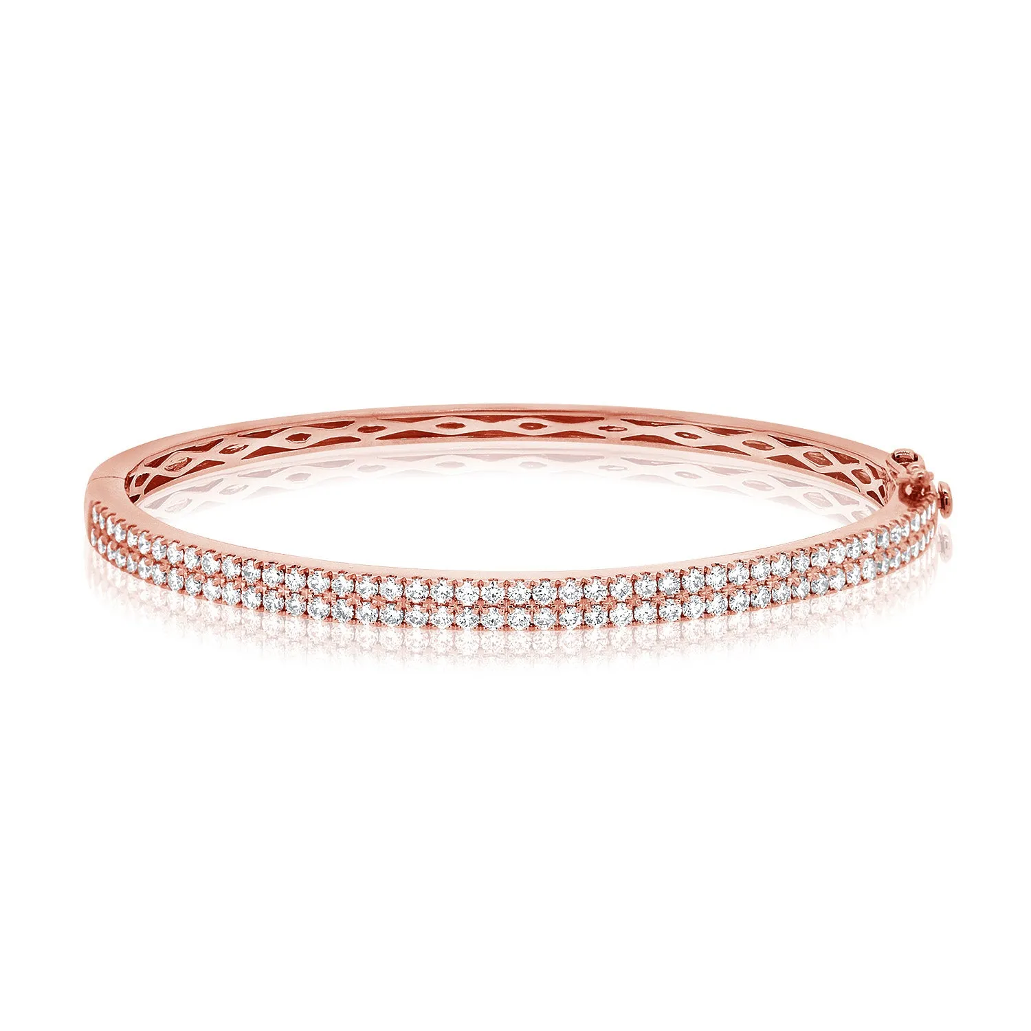 14k Rose Gold Diamond Bangle