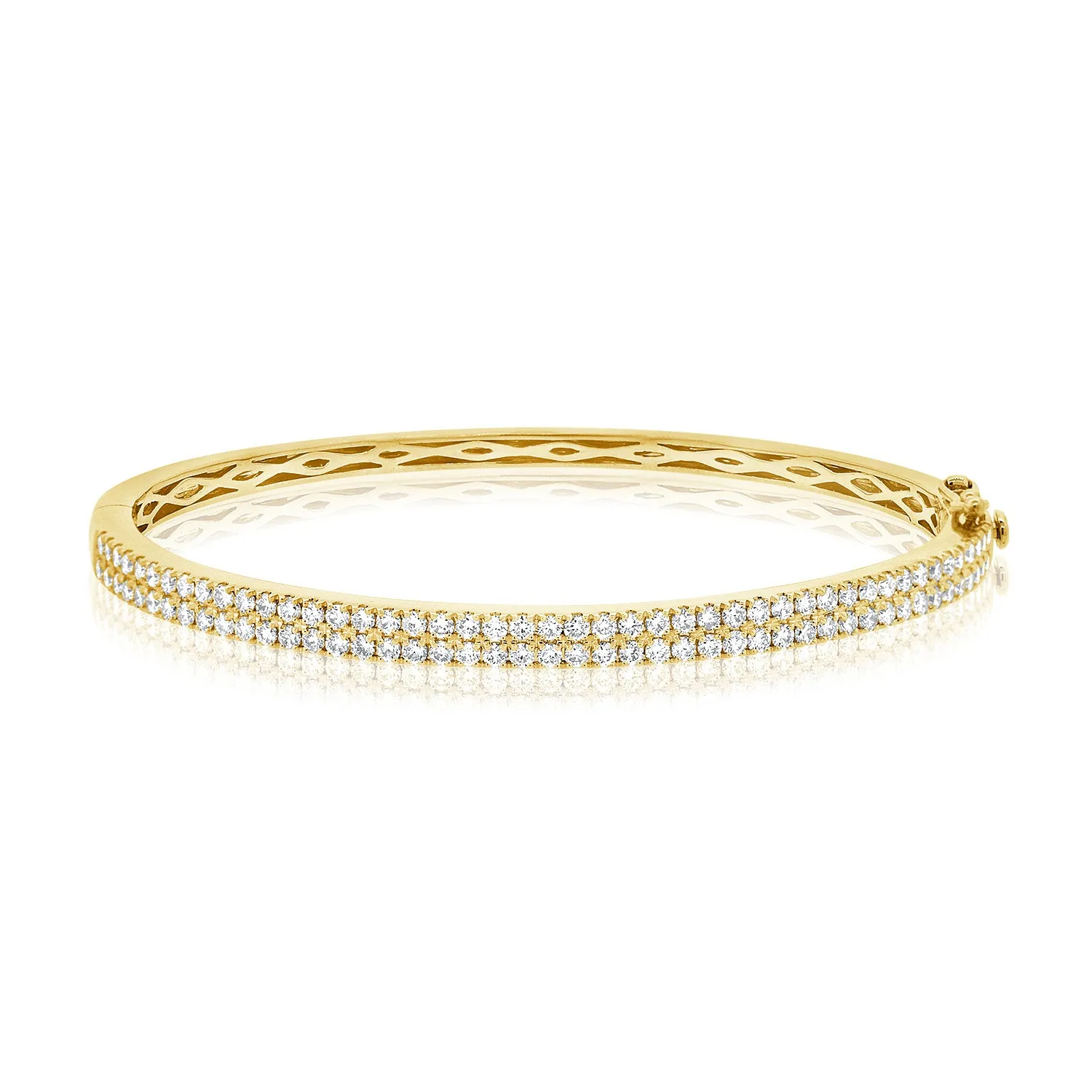 14k Rose Gold Diamond Bangle