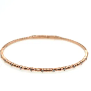 14K Rose Gold Diamond Bangle