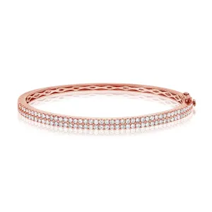 14k Rose Gold Diamond Bangle