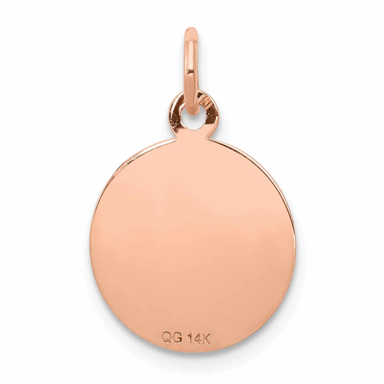 14k Rose Gold Holy Communion Medal Pendant.