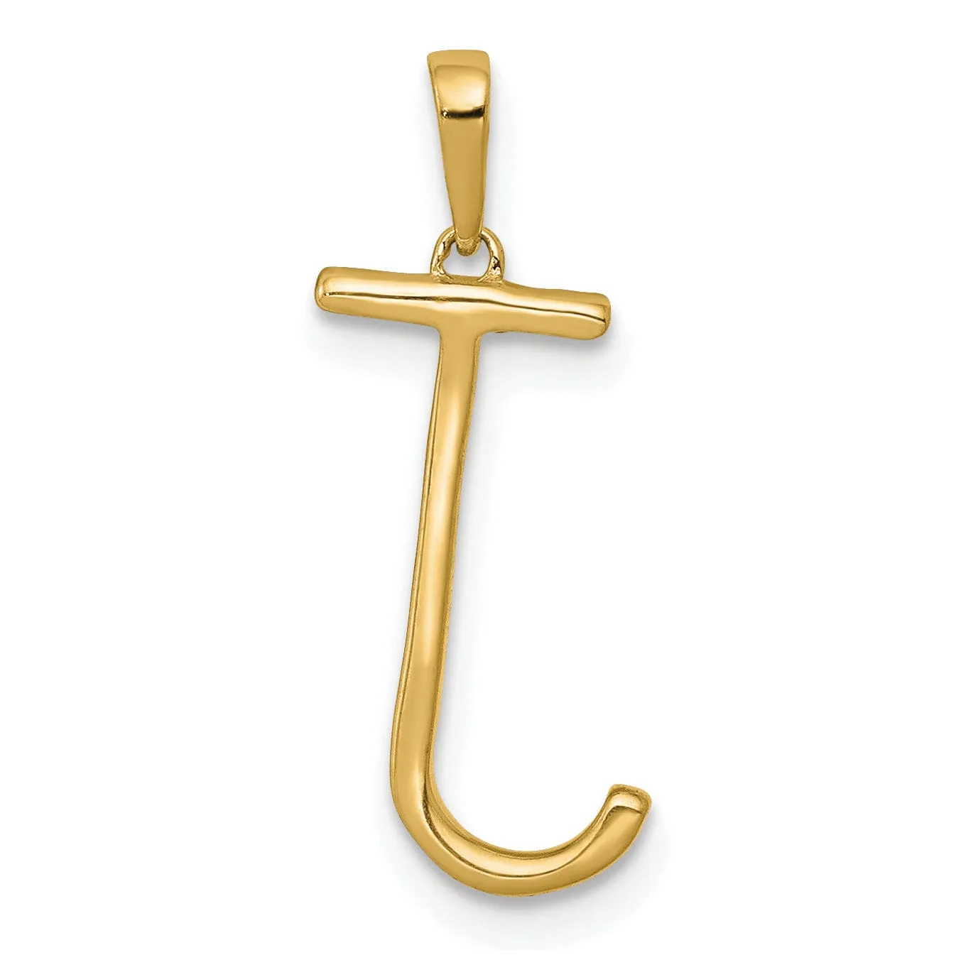 14K Yellow Gold Diamond 0.088-CT Block Letter J Initial Charm Pendant