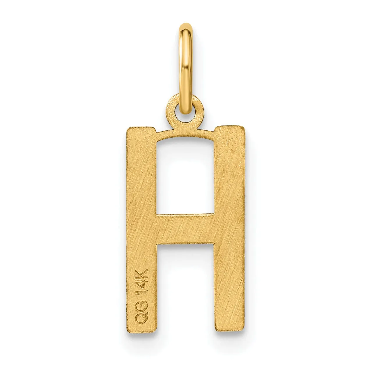 14k Yellow Gold Women's Letter H Initial Charm Pendant