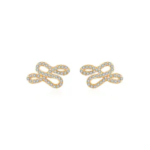 18k Gold Quadruple Curves Diamond Earring