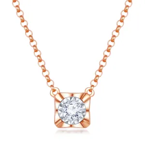 18K Rose Gold Diamond Pendant