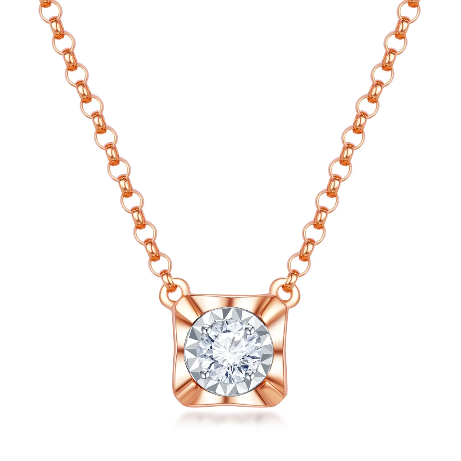 18K Rose Gold Diamond Pendant