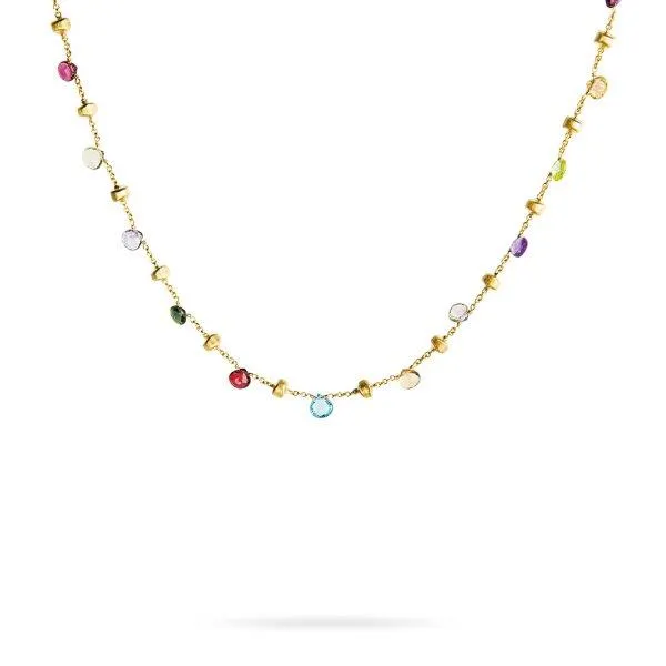 18K YELLOW GOLD AND GEMSTONE NECKLACE FROM THE PARADISE COLLECTION