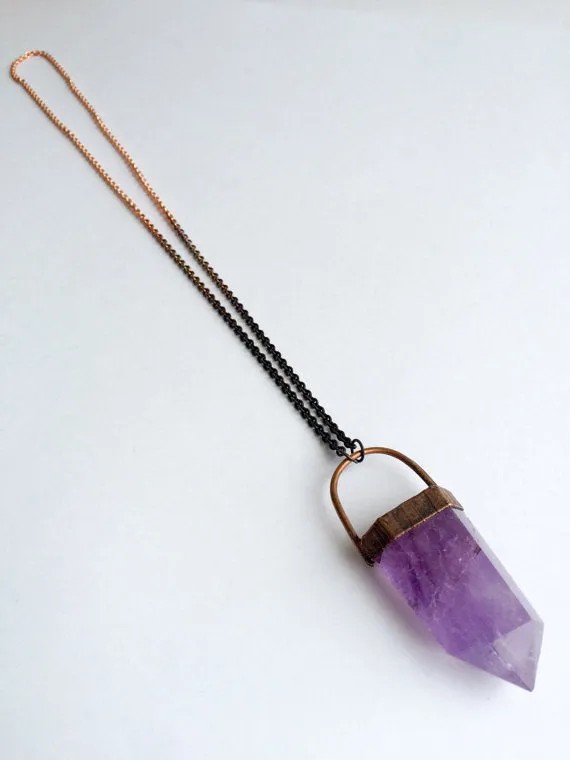 30" Large Amethyst Necklace