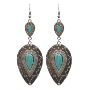 3D Belt Silver Strike Antique Silver Teardrop Earrings DE221SBTQ