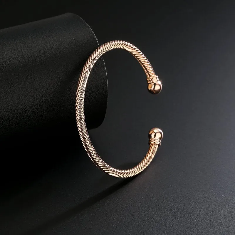 4mm Rose Gold Filled Bonded Torque Bangle Adjustable