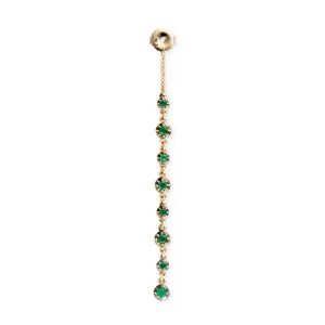 8 BLACK RHODIUM ROUND SOPHIA EMERALD EARRING BACK