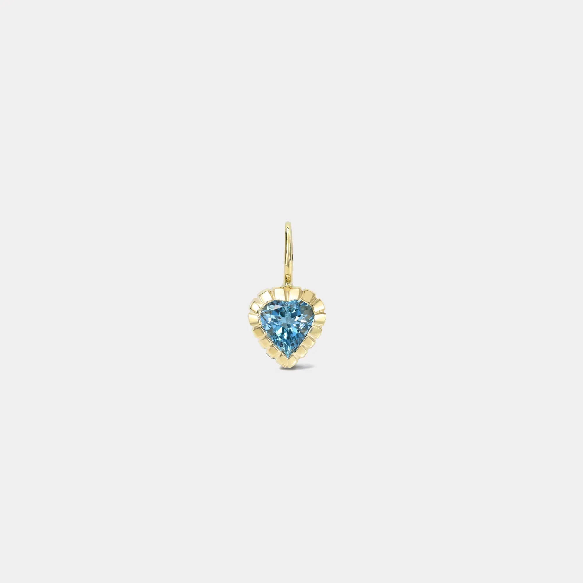 .80ct Heart Blue Aquamarine Heirloom Bezel Charm