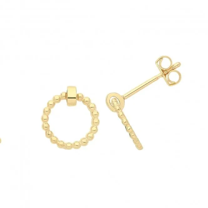 9ct  Yellow  Gold  Circle  Stud  Earrings  ES1697