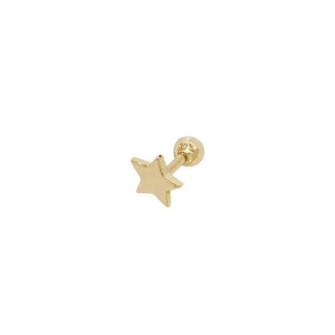 9ct Yellow Gold Star Cartilage 6mm Post Stud ES933