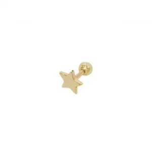 9ct Yellow Gold Star Cartilage 6mm Post Stud ES933