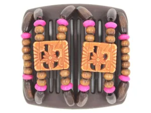 African Butterfly Chameleon Hair Comb - Dupla Brown 33