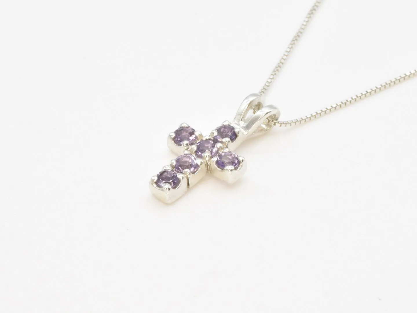 Amethyst Cross Pendant, Natural Amethyst Pendant, Purple Stone Cross Necklace