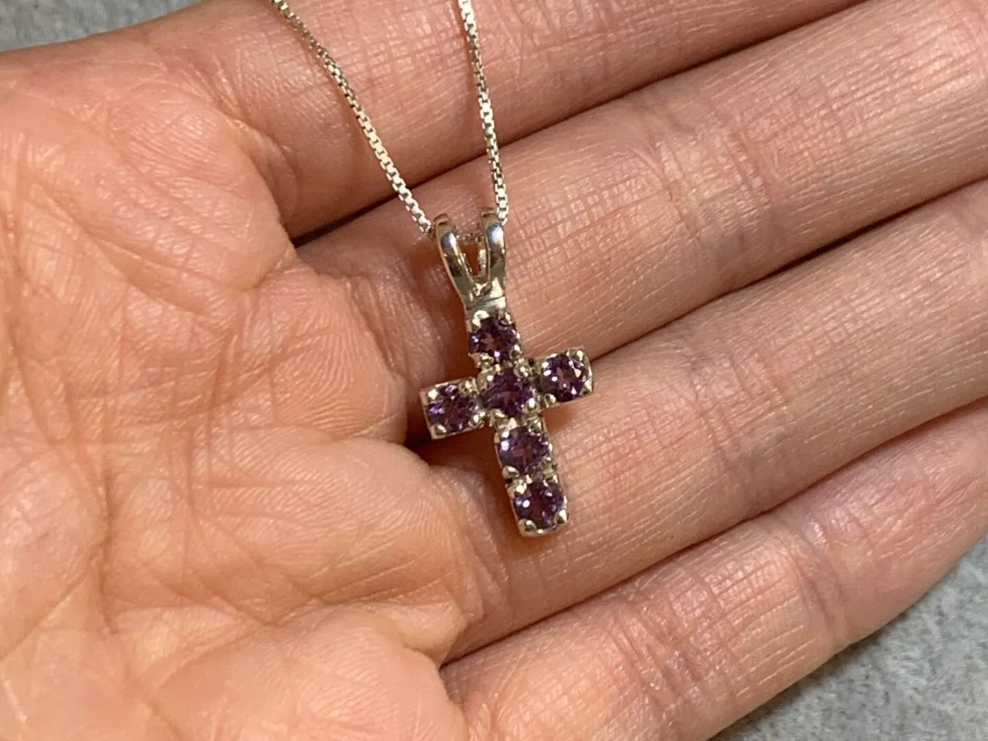 Amethyst Cross Pendant, Natural Amethyst Pendant, Purple Stone Cross Necklace