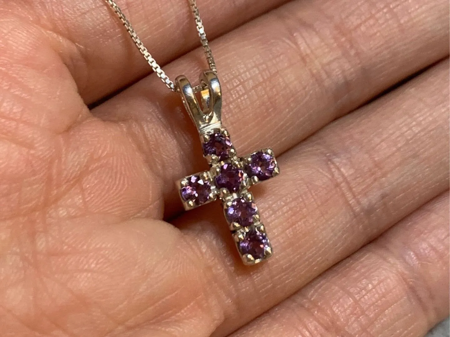 Amethyst Cross Pendant, Natural Amethyst Pendant, Purple Stone Cross Necklace