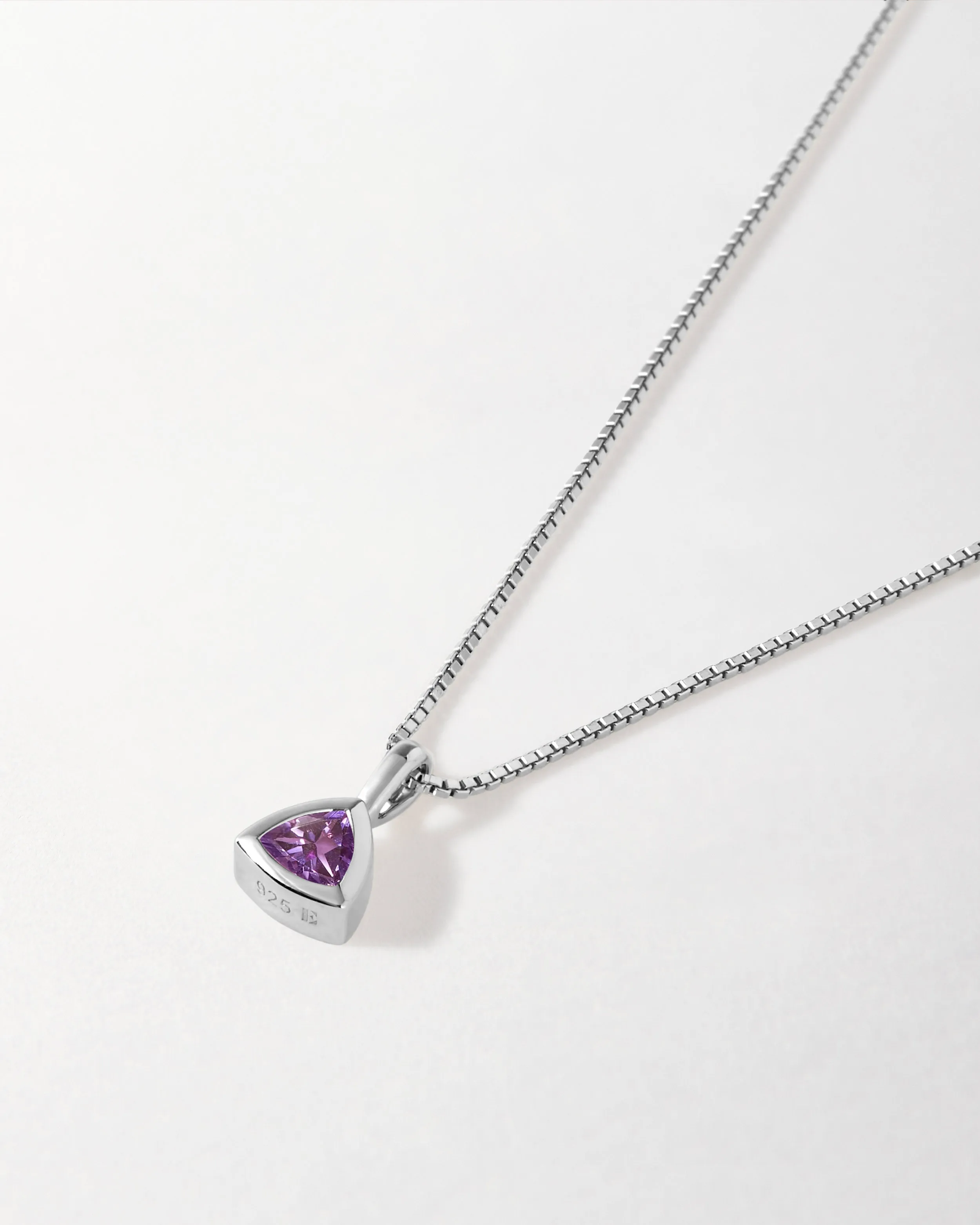 Amethyst February Birthstone Necklace - Silver