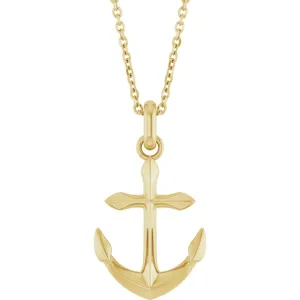 Anchor Necklace in 14K Yellow Gold