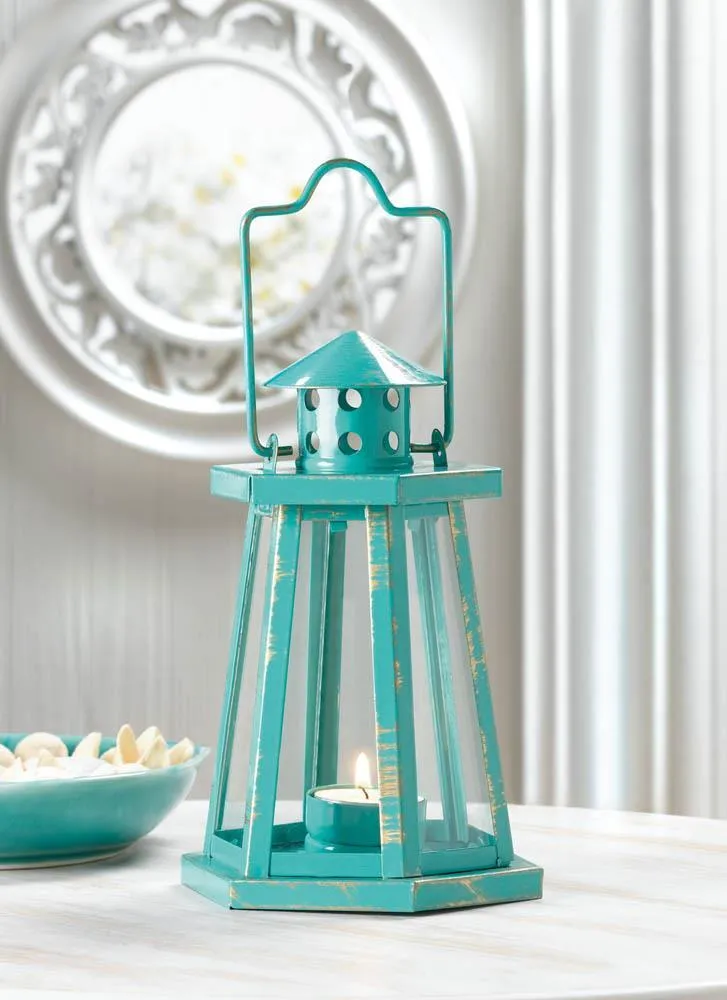 Aqua Lighthouse Mini Lantern