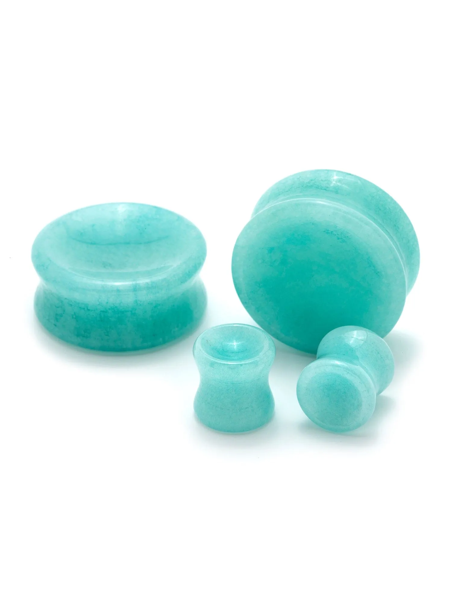 Aquamarine Amazonite Concave Stone Plugs