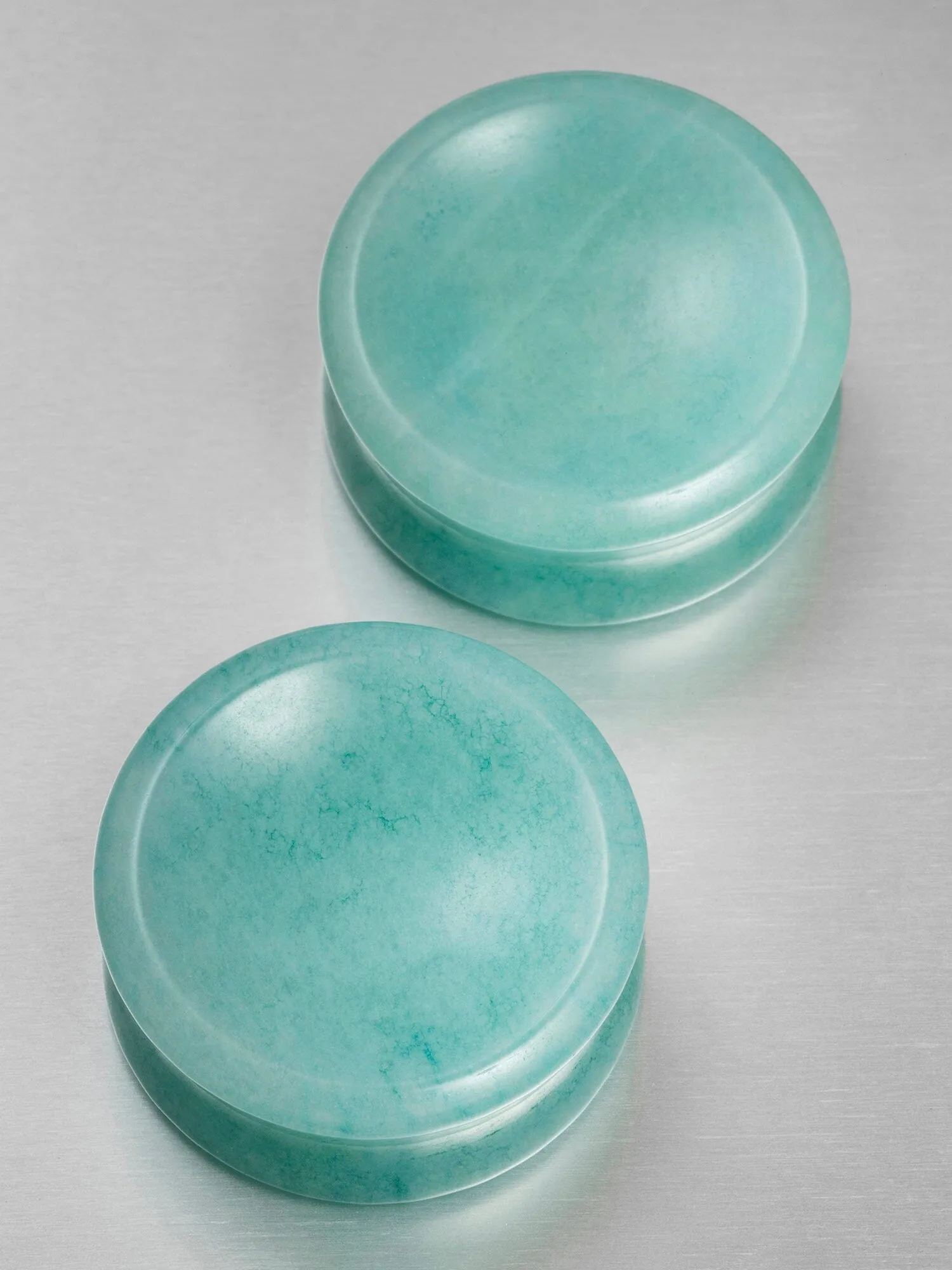 Aquamarine Amazonite Concave Stone Plugs