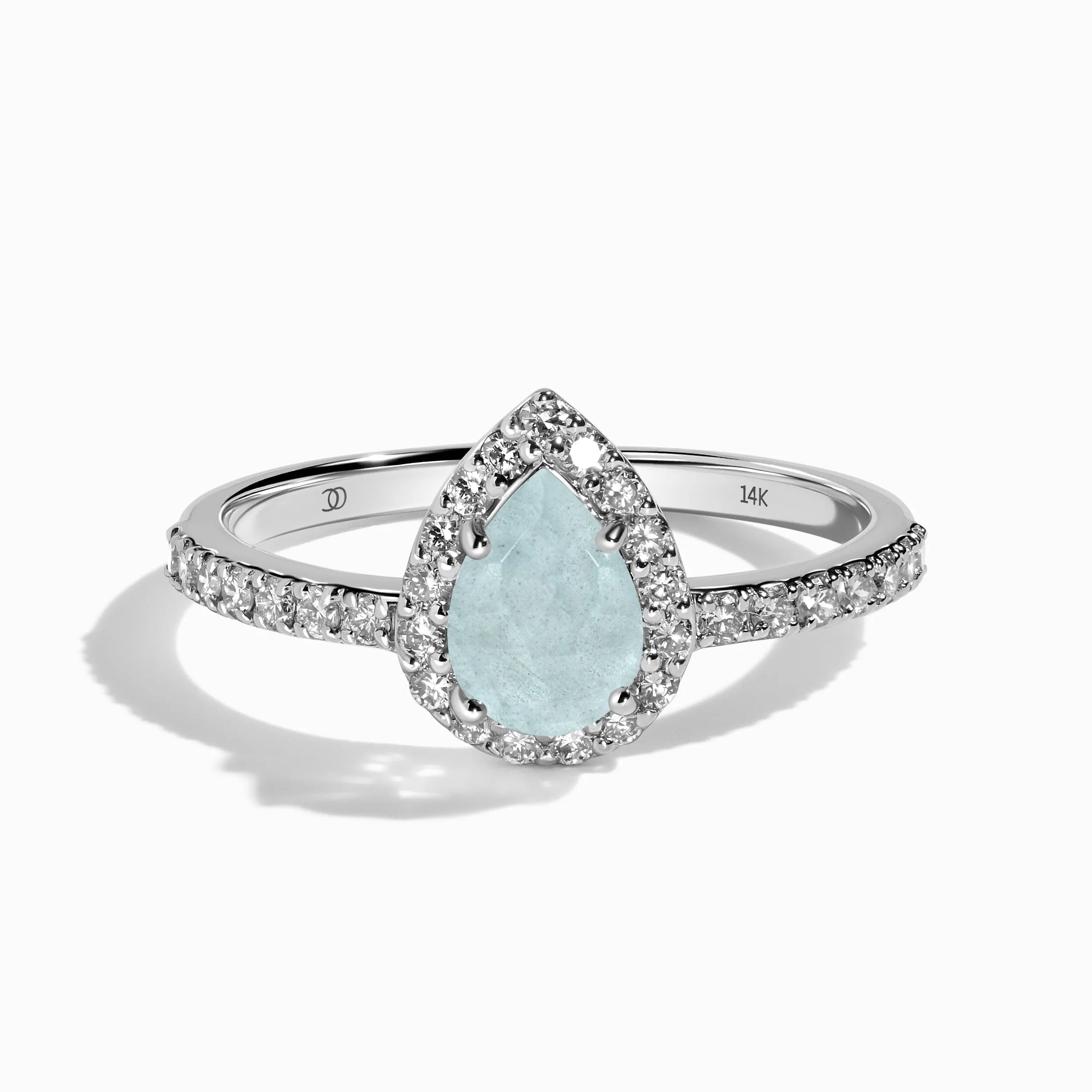 Aquamarine Lab Diamond Ring - Tear of Joy