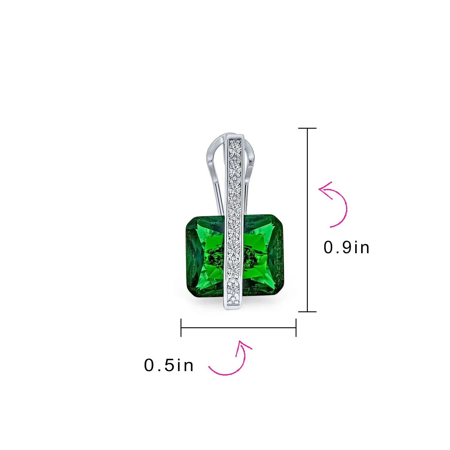 Art Deco Rectangle Emerald Cubic Zirconia CZ Drop Earrings More Colors