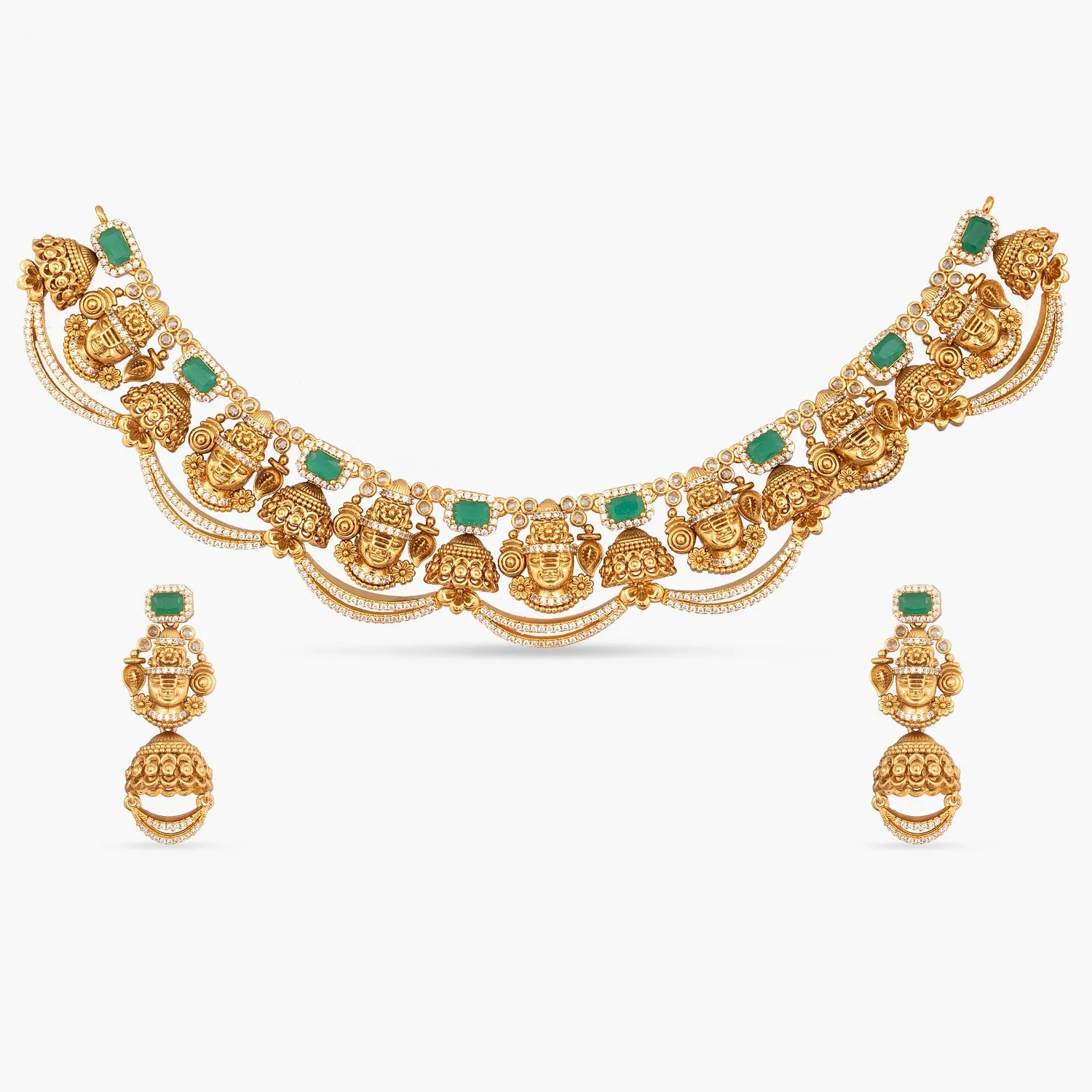 Balaji Antique Temple Necklace Set