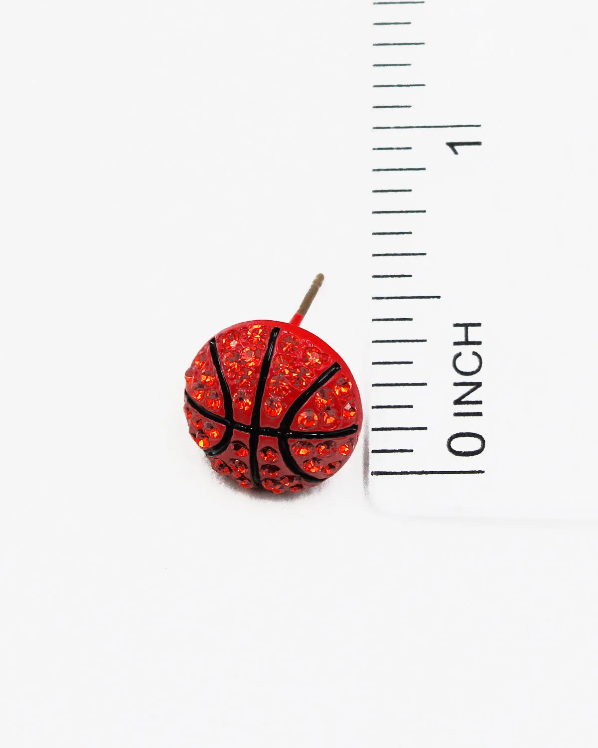 Basketball Crystal Stone Stud Earrings