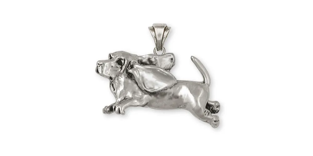 Basset Hound Pendant Jewelry Sterling Silver Handmade Dog Pendant BH1-P