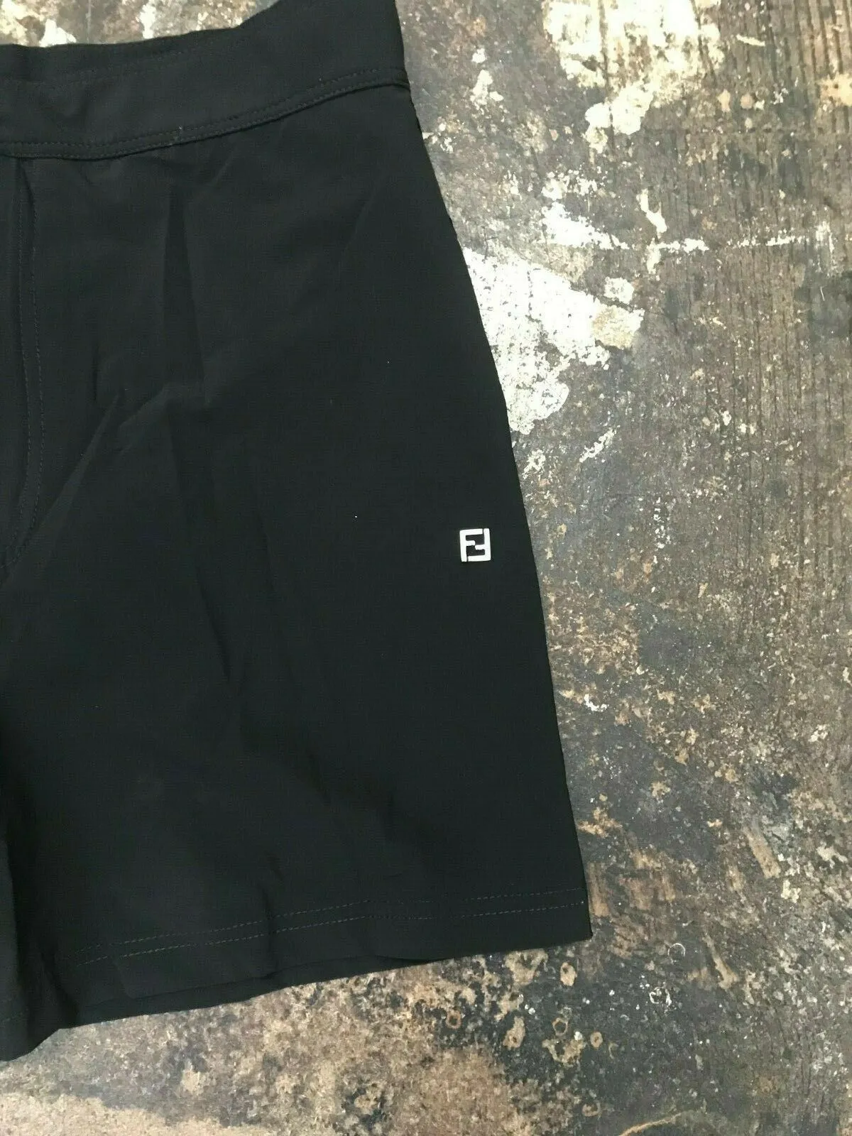 Black Clip Button Swim Shorts