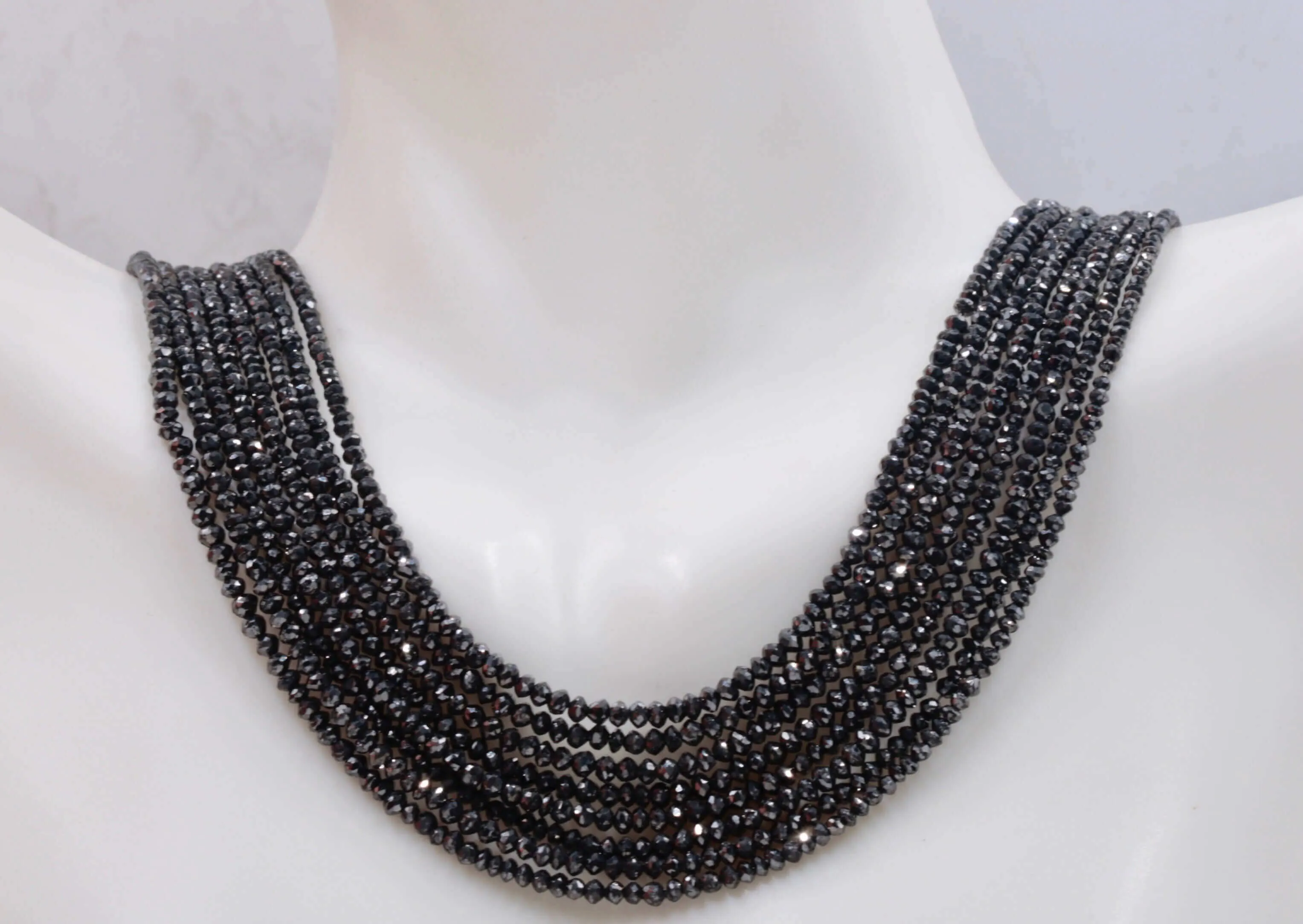 Black Diamond Beads Black Beads DIY Necklace Diamond Beads BLACK Diamond Necklace Necklace for Women April Necklace Inches SKU 6142772