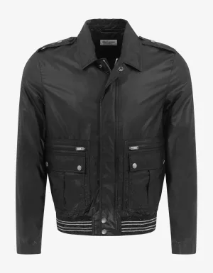 Black Nylon Teddy Jacket -