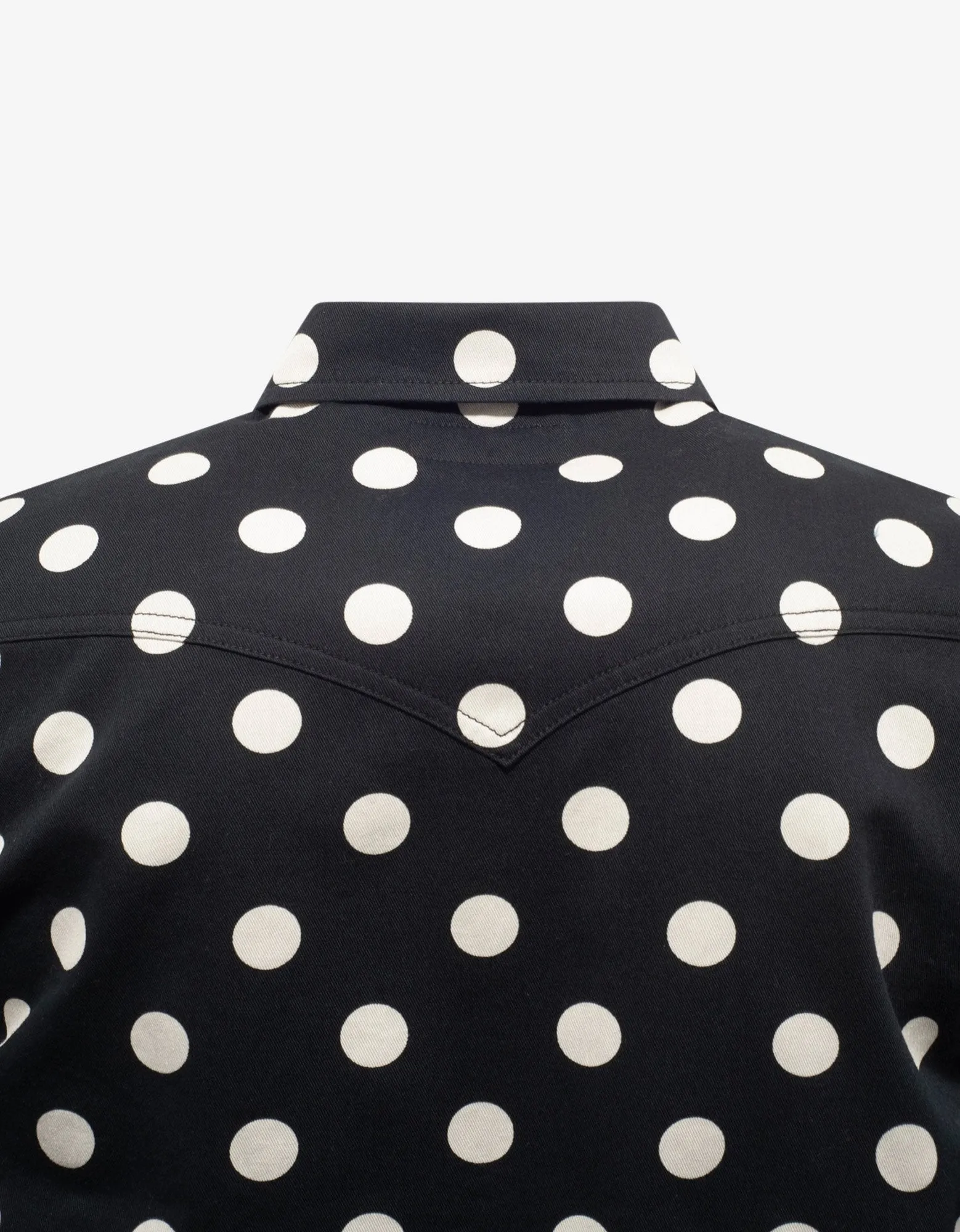 Black Polka Dot Denim Western Shirt