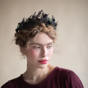 Black wedding flower crown