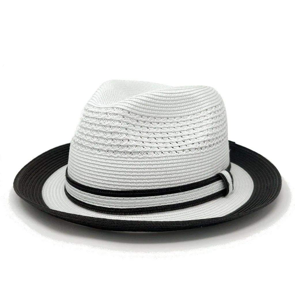 Bruno Capelo Dayton Two-Tone Straw Fedora