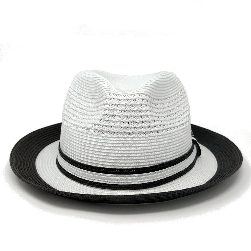 Bruno Capelo Dayton Two-Tone Straw Fedora